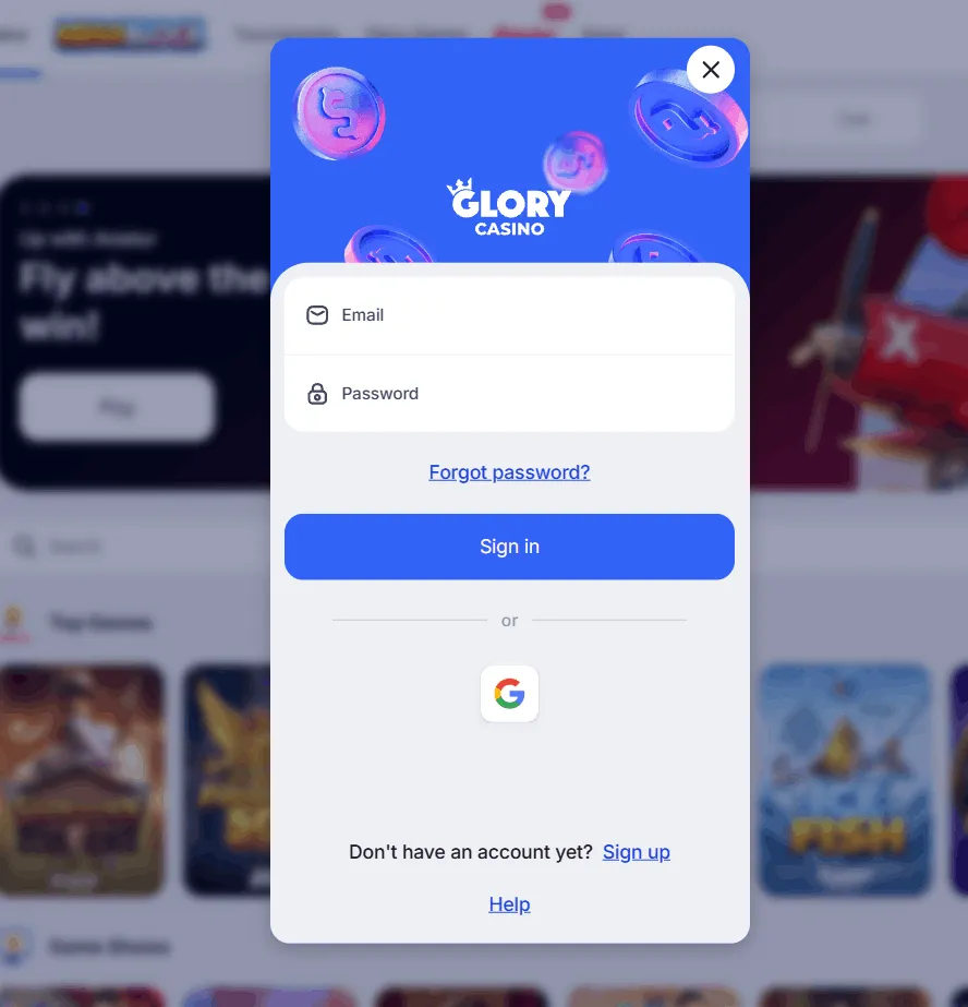 Glory Casino verification